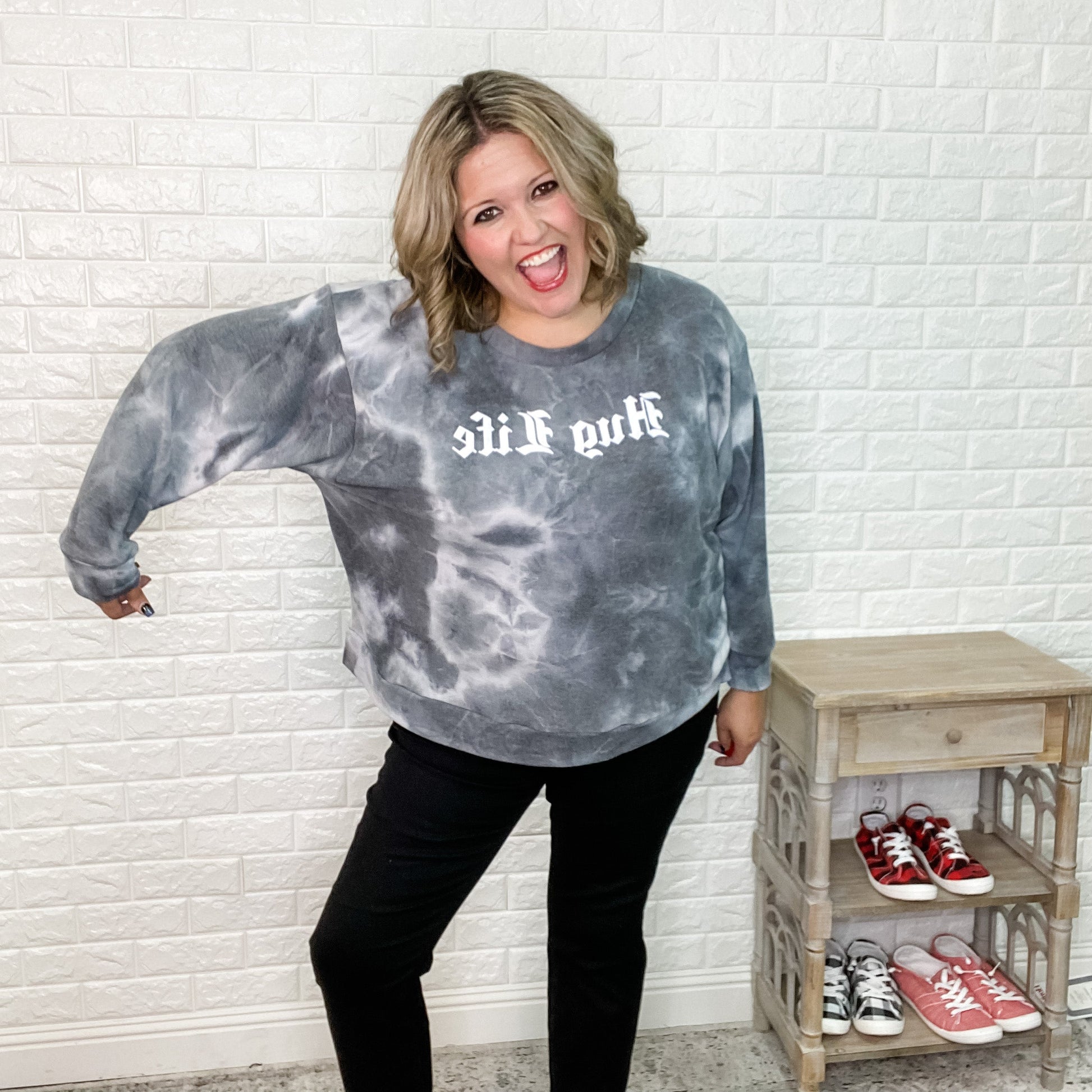 "Hug Life" Marble Sweatshirt