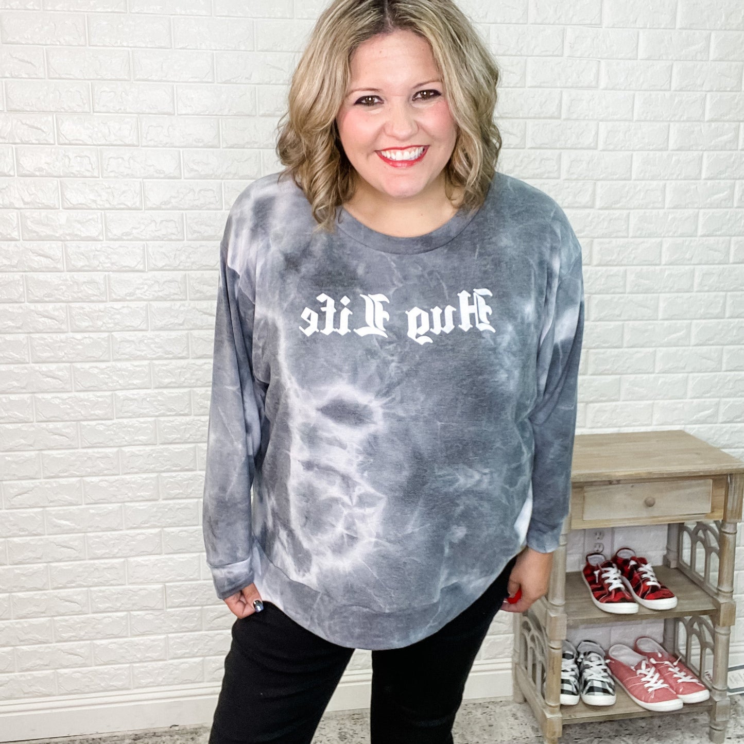 "Hug Life" Marble Sweatshirt