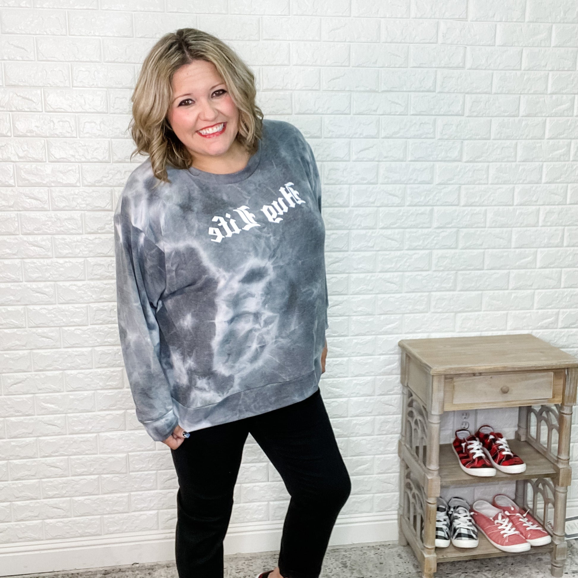 "Hug Life" Marble Sweatshirt