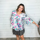 "Hugo" Floral 3/4 Ruffle Sleeve Babydoll-Lola Monroe Boutique