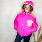 "I Heart You" Heart Quilted Jacket with Sherpa Details-Lola Monroe Boutique