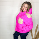 "I Heart You" Heart Quilted Jacket with Sherpa Details-Lola Monroe Boutique