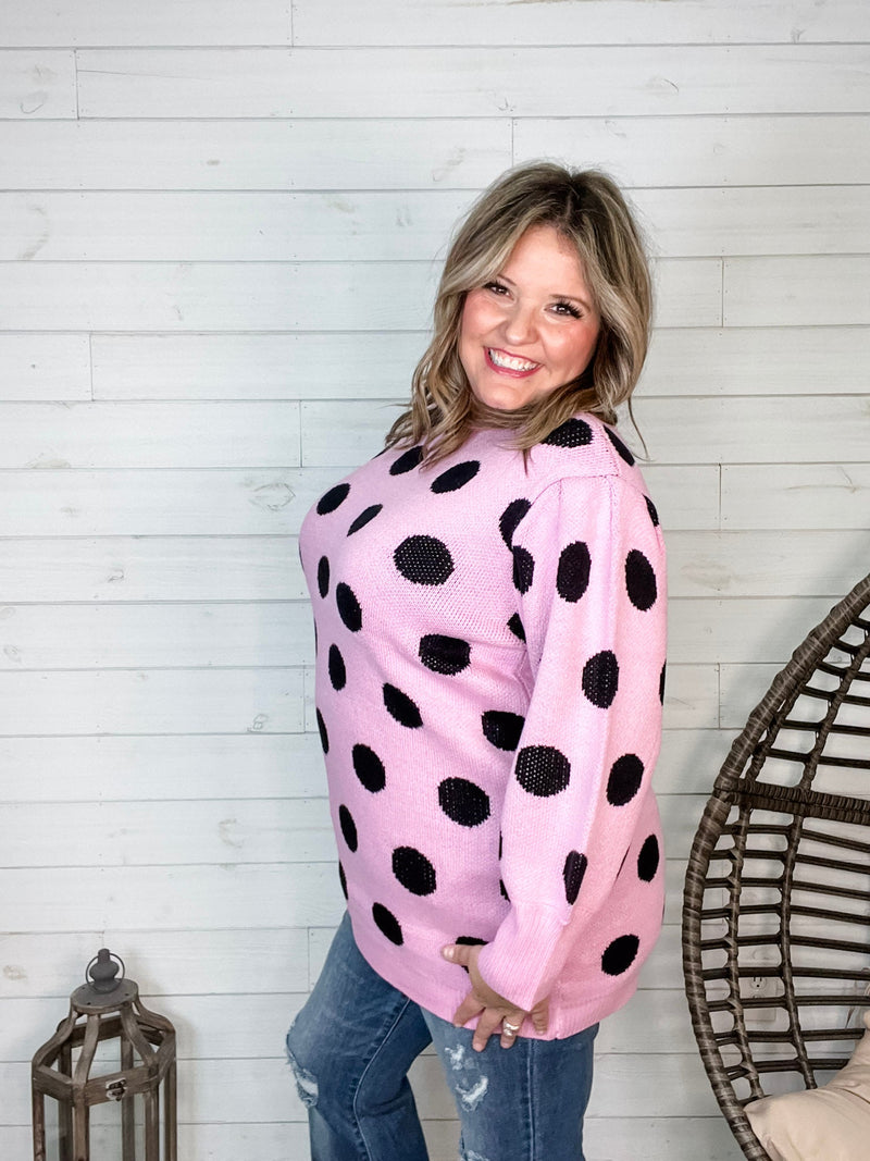 "I Say Yes" Polka Dot Sweater-Lola Monroe Boutique