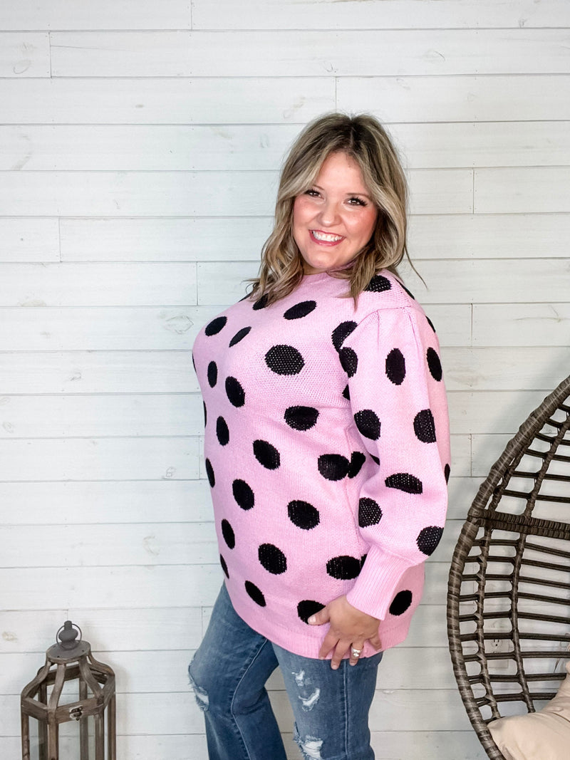 "I Say Yes" Polka Dot Sweater-Lola Monroe Boutique