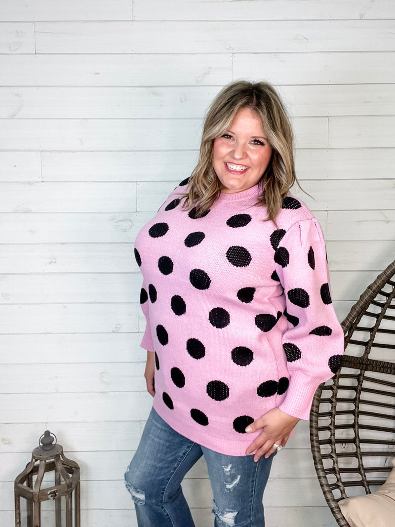 "I Say Yes" Polka Dot Sweater-Lola Monroe Boutique