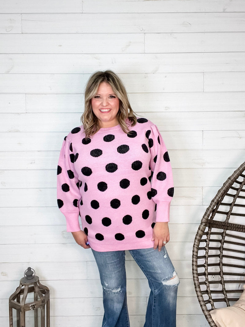 "I Say Yes" Polka Dot Sweater-Lola Monroe Boutique