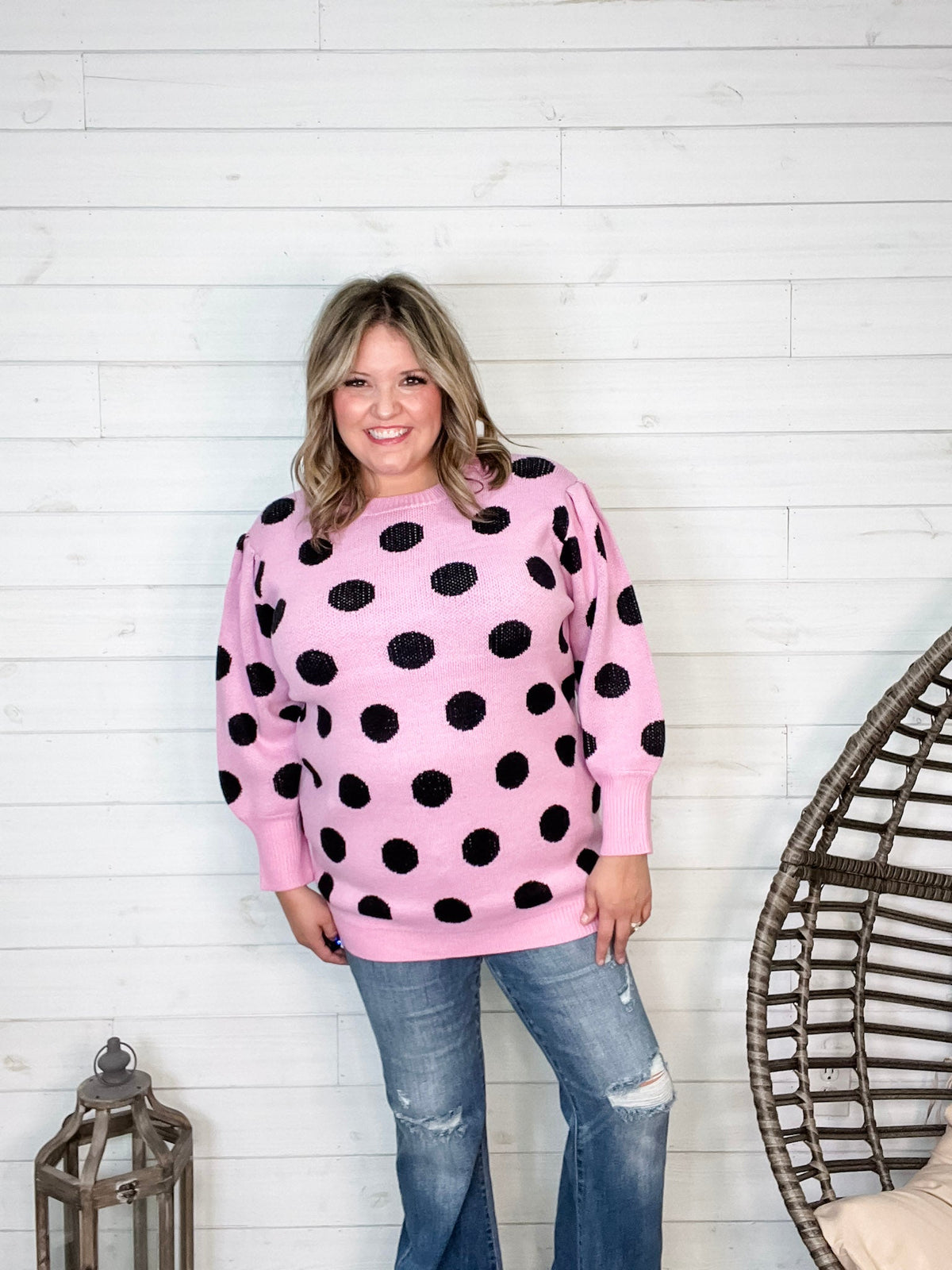 "I Say Yes" Polka Dot Sweater-Lola Monroe Boutique