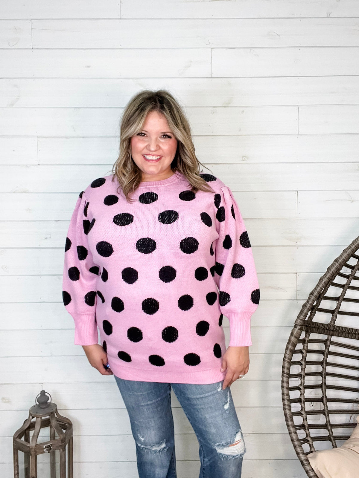 "I Say Yes" Polka Dot Sweater-Lola Monroe Boutique