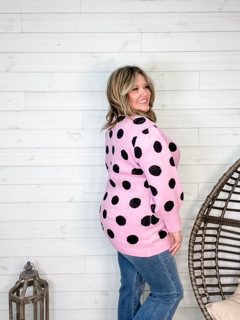 "I Say Yes" Polka Dot Sweater-Lola Monroe Boutique