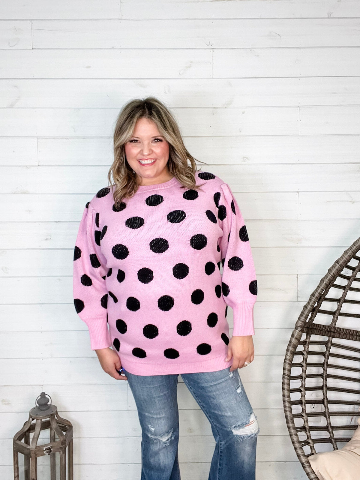 "I Say Yes" Polka Dot Sweater-Lola Monroe Boutique