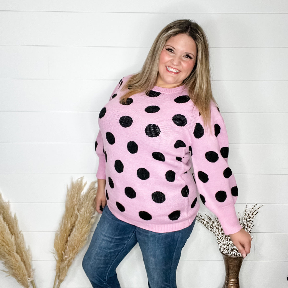 "I Say Yes" Polka Dot Sweater-Lola Monroe Boutique