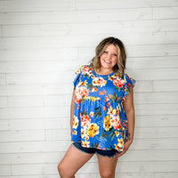 "Just Go With It" Floral Ruffle Cap Sleeve Babydoll