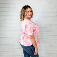 "Mindful" Floral V Neck with Criss Cross Baby Doll