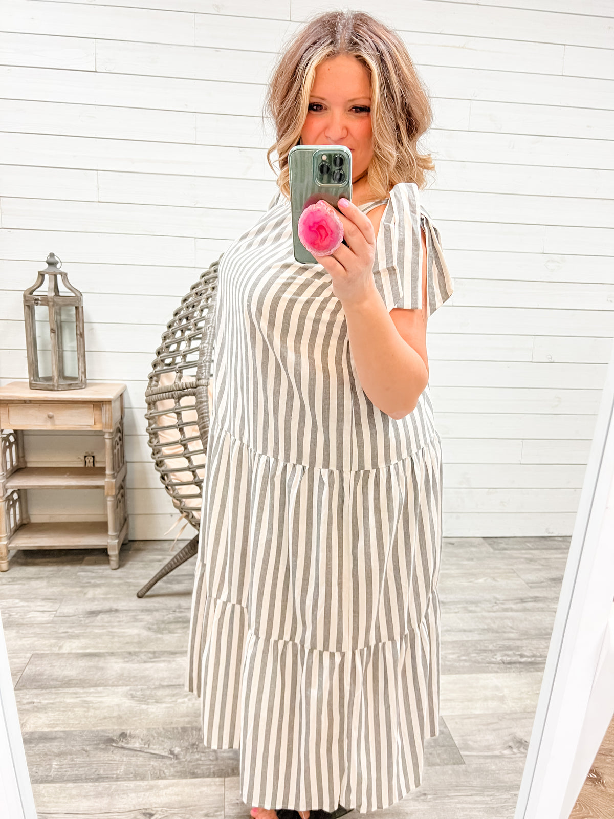 I'm Ready Striped Tiered Maxi Dress with Shoulder Ties – Lola