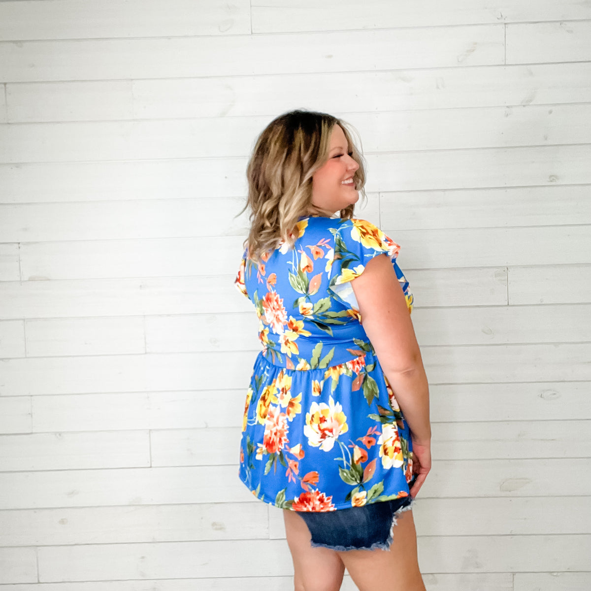 "Just Go With It" Floral Ruffle Cap Sleeve Babydoll