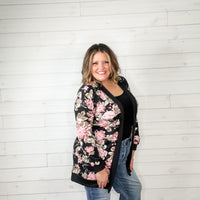 "Wrapped Up In Romance" Floral Cardigan
