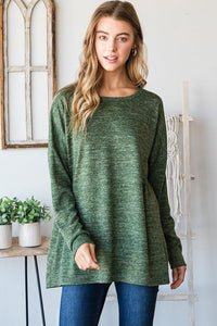"In Every Color" Long Sleeve Round Neck (Olive)-Lola Monroe Boutique