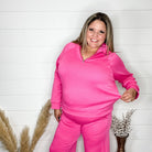 "In Flight" Half Zip Pullover (Hot Pink)-Lola Monroe Boutique