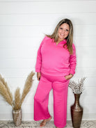 "In Flight" Half Zip Pullover (Hot Pink)-Lola Monroe Boutique