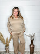 "In Flight" Half Zip Pullover (Khaki)-Lola Monroe Boutique