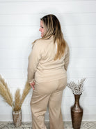 "In Flight" Half Zip Pullover (Khaki)-Lola Monroe Boutique