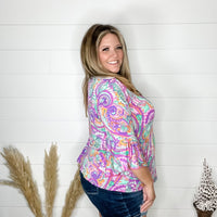 "Indecision" V Neck with Front Tie 3/4 Bell Sleeve-Lola Monroe Boutique