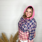 "Intentional" Hooded Button Up Flannel-Lola Monroe Boutique