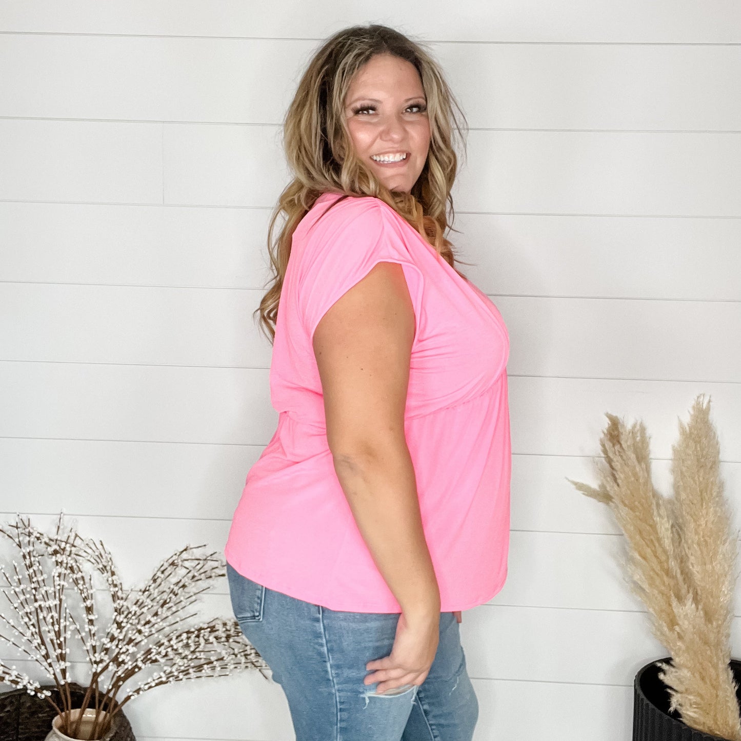 "It Counts" Solid Sleeveless Dreamer (Neon Pink)