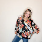 "It Goes" Floral Hoodie-Lola Monroe Boutique