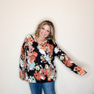 "It Goes" Floral Hoodie-Lola Monroe Boutique