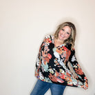 "It Goes" Floral Hoodie-Lola Monroe Boutique