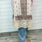 "It's A Date" Long Cardigan with Embelishments (Taupe)-Lola Monroe Boutique