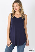 "It's Back" Relaxed Fit Tank (Navy)-Lola Monroe Boutique