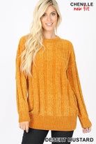 It's Going to be a Chilly One" Chenille Sweater(Multiple Colors)-Lola Monroe Boutique