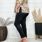 "It's Not A Trick" Pull On Skinny Trousers (Black)-Lola Monroe Boutique