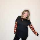 Jack O Lantern Long Sleeve Corded Top-Lola Monroe Boutique