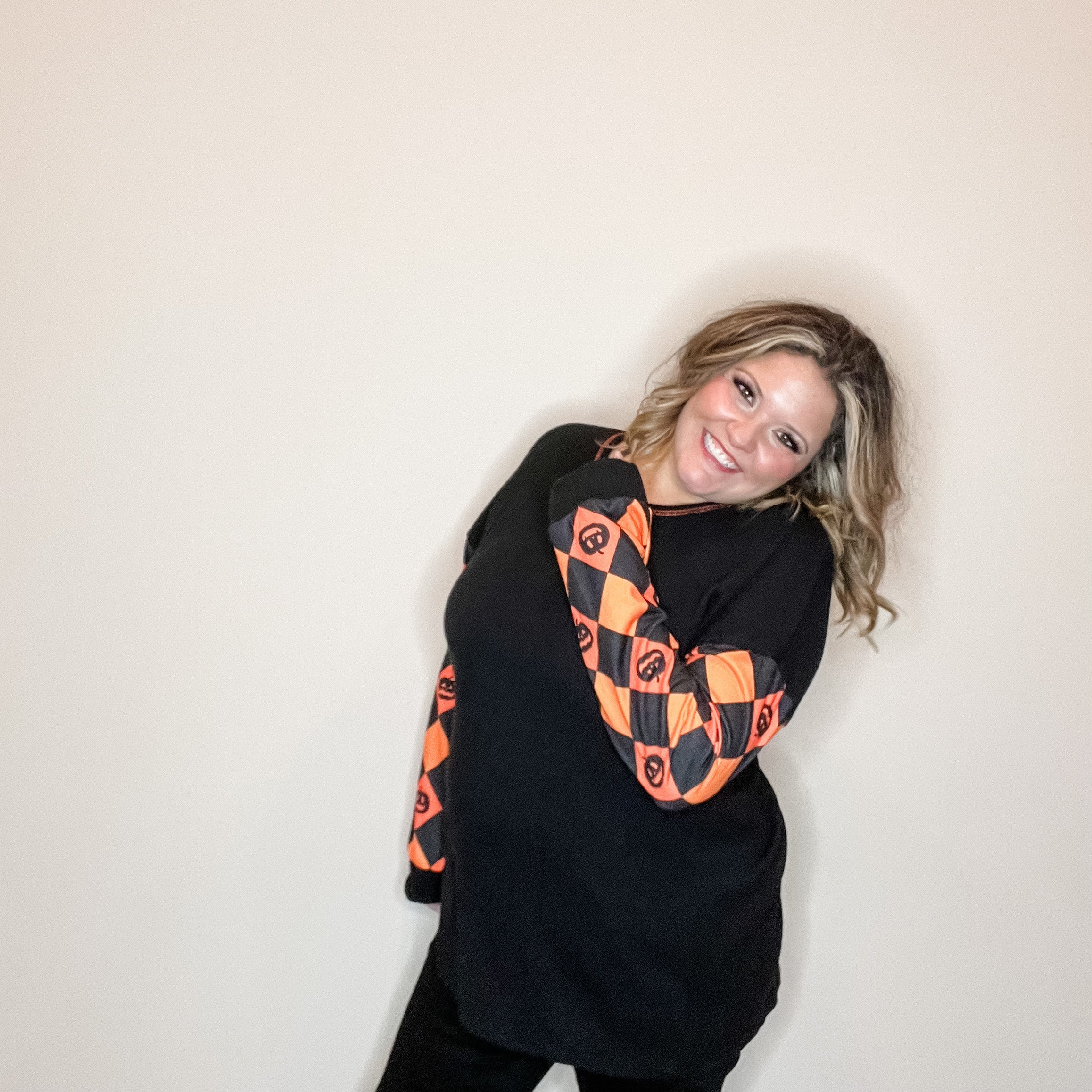 Jack O Lantern Long Sleeve Corded Top-Lola Monroe Boutique