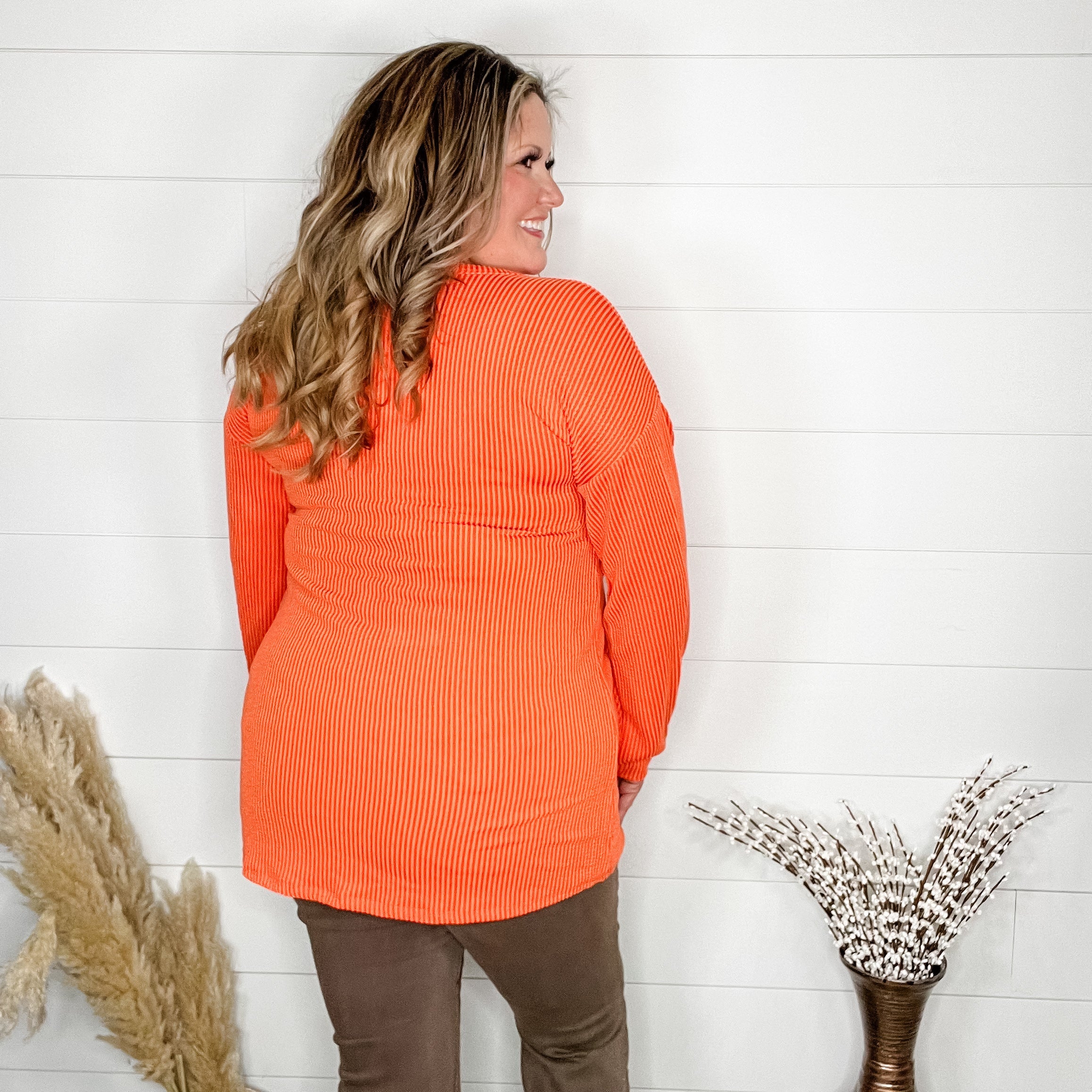 "Jack O Lantern" Long Sleeve Ribbed Top-Lola Monroe Boutique