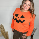 "Jack O Lantern" Long Sleeve Ribbed Top-Lola Monroe Boutique