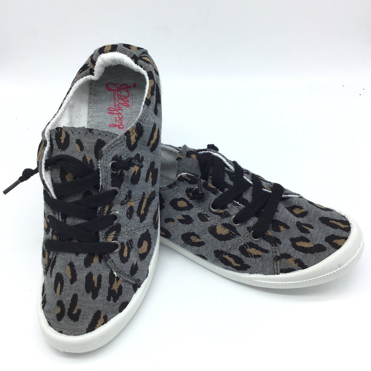 Jellypop "Dallas" Slip on Sneaker (Leopard/Grey)-Lola Monroe Boutique