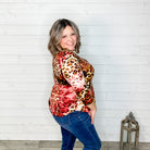 "Jersey" 3/4 Sleeve Animal Print V Neck-Lola Monroe Boutique