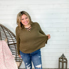 "Jinger" Waffle Texture Long Sleeve Gabby Style (Olive)-Lola Monroe Boutique