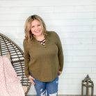 "Jinger" Waffle Texture Long Sleeve Gabby Style (Olive)-Lola Monroe Boutique