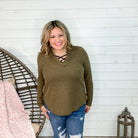 "Jinger" Waffle Texture Long Sleeve Gabby Style (Olive)-Lola Monroe Boutique