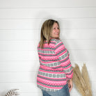 "Jingle" 3/4 Sleeve Split Neck Tops-Lola Monroe Boutique