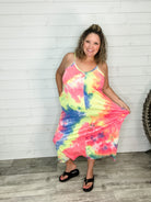 "Jones" Tie Dye Adjustable Strap Maxi-Lola Monroe Boutique