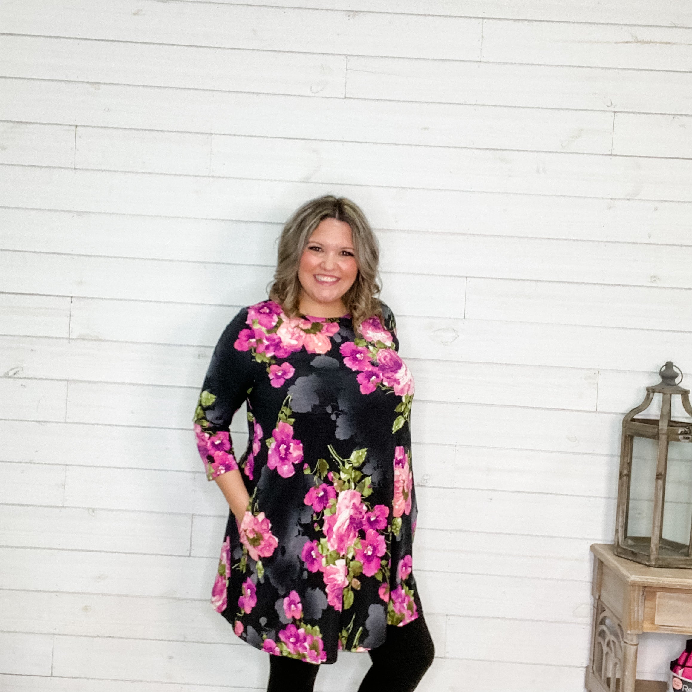 "Joyful" Floral Swing Dress with Pockets-Lola Monroe Boutique