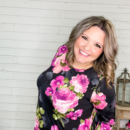 "Joyful" Floral Swing Dress with Pockets