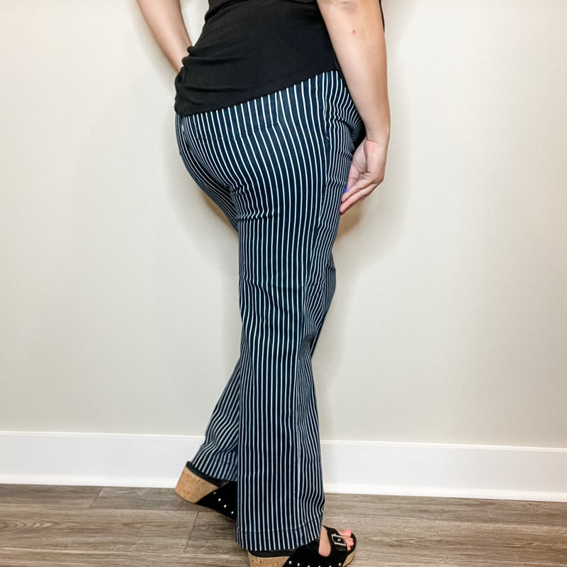 Judy Blue "All Aboard" Tummy Control Straight Leg Trouser Hem-Lola Monroe Boutique