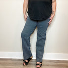 Judy Blue "All Aboard" Tummy Control Straight Leg Trouser Hem-Lola Monroe Boutique